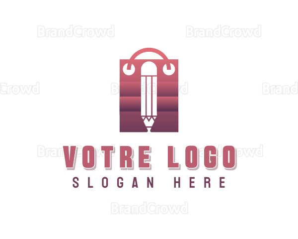 Pencil Stationery Shopping Logo