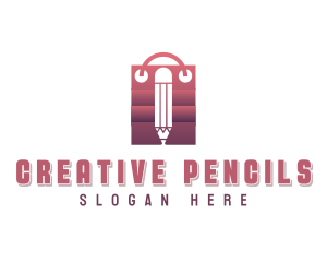 Pencil Stationery Shopping logo design