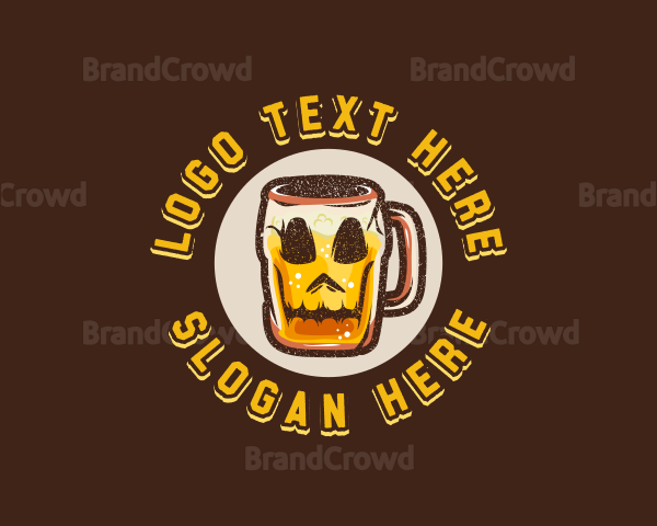 Skull Beer Mug Logo