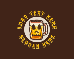 Skeleton - Skull Beer Mug logo design