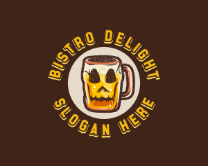 Skull Beer Mug logo design