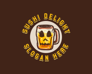 Skull Beer Mug logo design