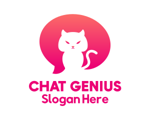 Pink Cat Chat logo design