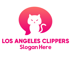 Messaging - Pink Cat Chat logo design