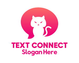 Texting - Pink Cat Chat logo design