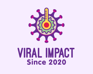 Infection - Colorful Virus Thermometer logo design