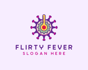 Colorful Virus Thermometer logo design