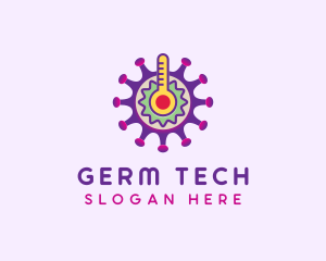 Germ - Colorful Virus Thermometer logo design