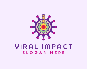 Colorful Virus Thermometer logo design