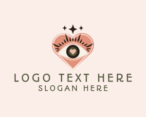 Beauty  Shop - Heart Eye Lashes logo design