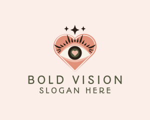 Heart Eye Lashes logo design