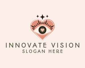 Heart Eye Lashes logo design