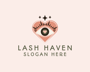 Heart Eye Lashes logo design