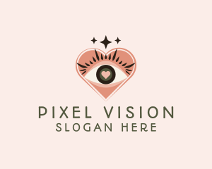 Heart Eye Lashes logo design