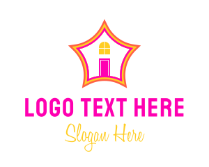 Home Painting - Colorful Star House logo design