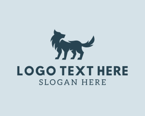 Wolf Head - Wild Wolf Dog logo design