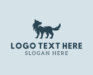 Grey - Wild Wolf Dog logo design