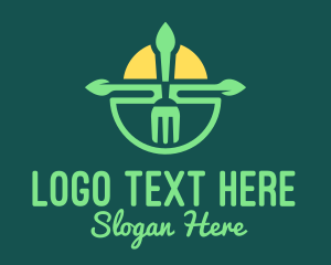 Vegan - Sunshine Fork Restaurant logo design