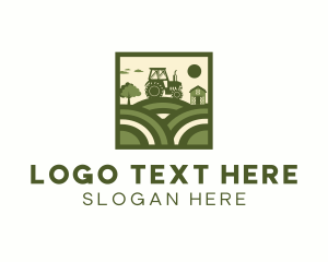 Rural - Field Tractor Farm logo design