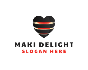 Maki Heart Restaurant logo design