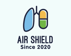 Respiratory Lung Medicine Capsule logo design