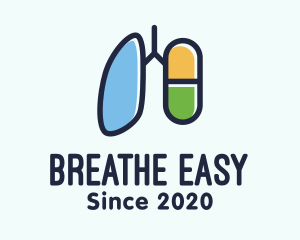 Emphysema - Respiratory Lung Medicine Capsule logo design
