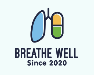 Asthma - Respiratory Lung Medicine Capsule logo design