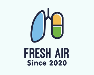 Respiratory Lung Medicine Capsule logo design