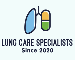 Respiratory Lung Medicine Capsule logo design