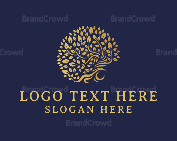 Gold Eco Tree Logo