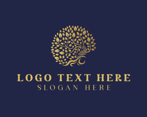 Luxury - Gold Eco Tree logo design