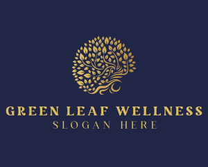 Gold Eco Tree  logo design