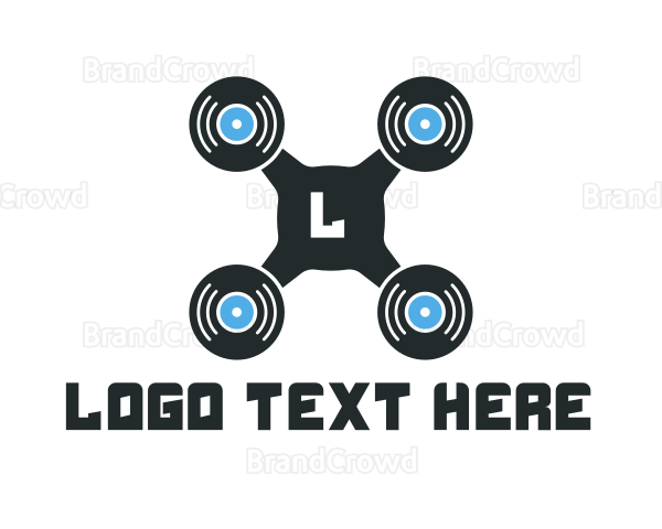 Vinyl Drone Lettermark Logo