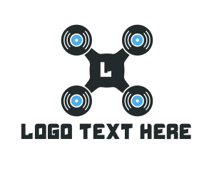 Record - Vinyl Drone Lettermark logo design
