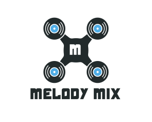 Album - Vinyl Drone Lettermark logo design
