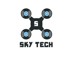 Vinyl Drone Lettermark logo design