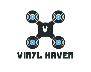 Vinyl - Vinyl Drone Lettermark logo design