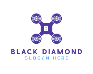 Vinyl Drone Quadcopter logo design