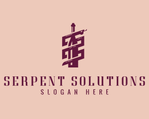 Serpent - Wine Bottle Serpent logo design