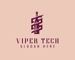 Viper - Wine Bottle Serpent logo design