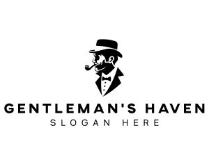 Smoking Gentleman Hat logo design