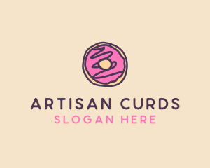 Handmade Sweet Donut Doughnut logo design