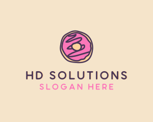 Handmade Sweet Donut Doughnut logo design