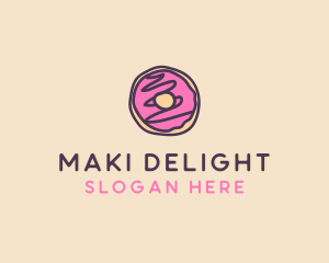 Handmade Sweet Donut Doughnut logo design