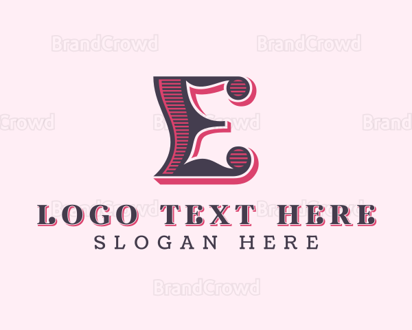 Retro Brand Letter E Logo