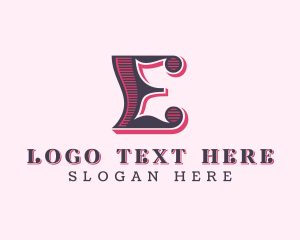 Fancy - Retro Brand Letter E logo design