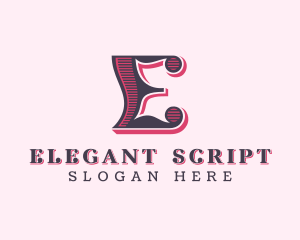 Retro Brand Letter E logo design