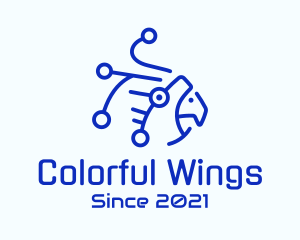 Digital Blue Parrot logo design