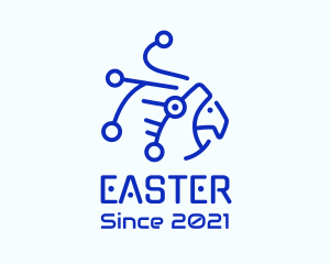Tech - Digital Blue Parrot logo design