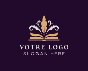 Feather Quill Pen Book Logo